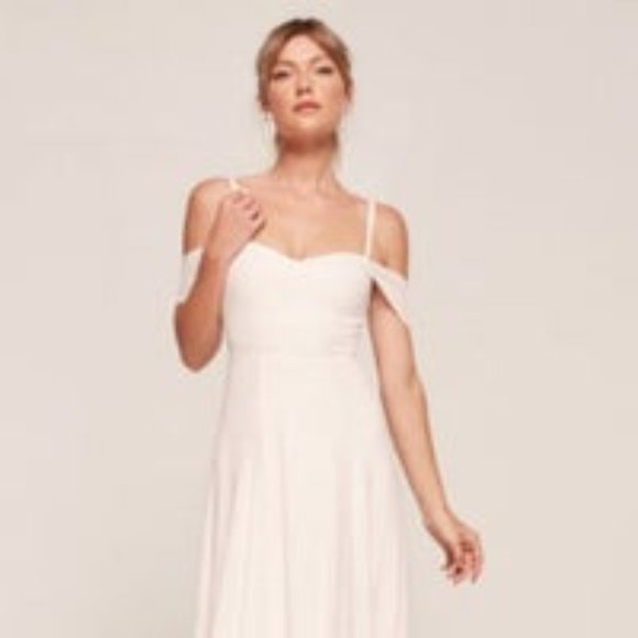Reformation Poppy Dress in Ivory Wedding Gown - Picture 3 of 12